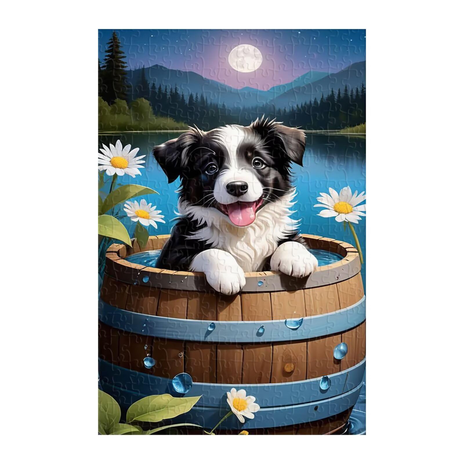 Puzzle 1000 Pezzi, Cane Fiore Margherita Puzzles, Gioco Educativo Sviluppare Osservazione e Logica, Puzzle 1000 Pezzi per Adulti
