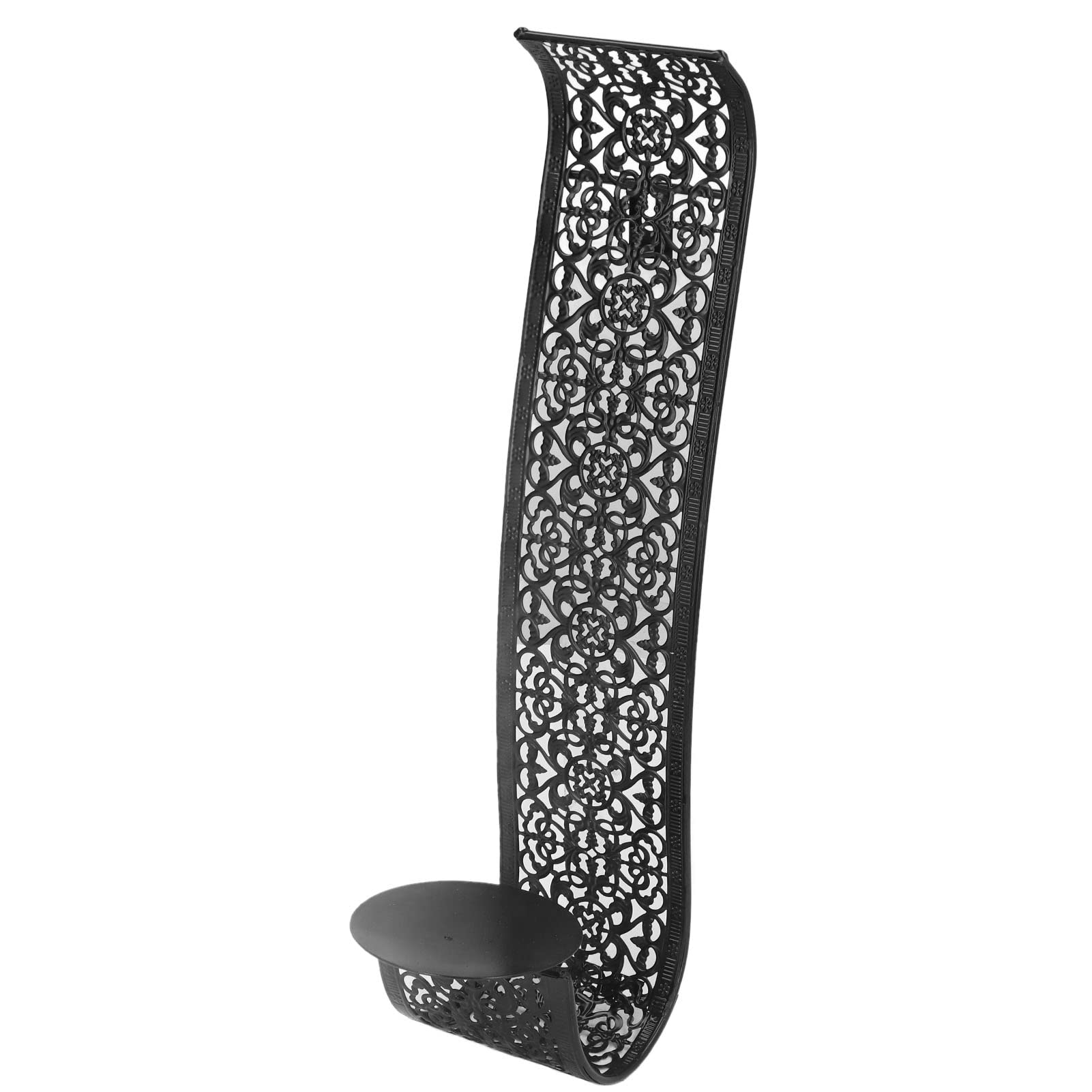 Restokki Wall Candle Holder European Pattern S Shape Wrought Iron Hollow Wall Hanging Candle Holder Home Fashion Wall Decoration
