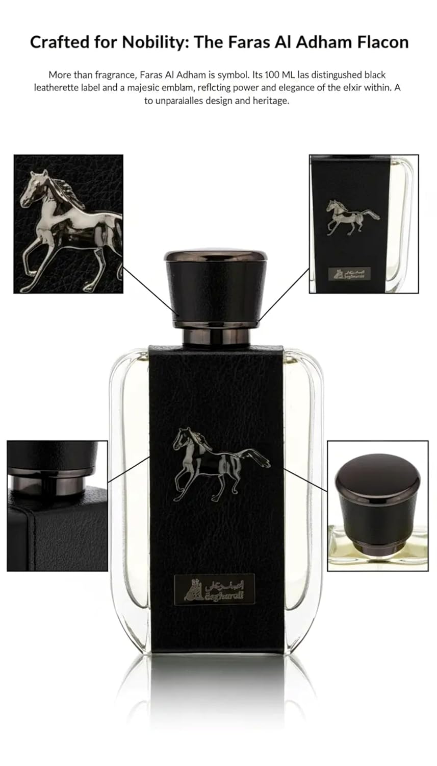 Faras Al Adham Eau de Parfum 100ml – Premium Wood Scent for Men – Long Lasting Men’s Cologne with Rich Oriental Notes – Signature Perfume for Men Ideal Gift for Modern Gentlemen