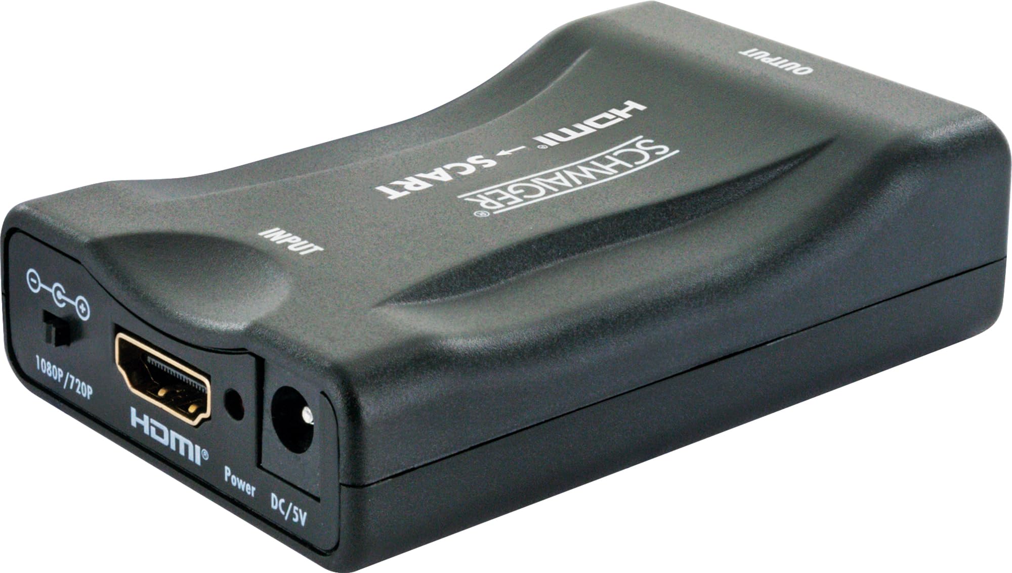 SCHWAIGER 715910 Adaptateur HDMI vers péritel Convertisseur numérique vers analogique pour enregistreur vidéo PS2/Xbox/SNES/N64/VHS/VCR, DVD, prend en charge PAL/NTSC/MHL