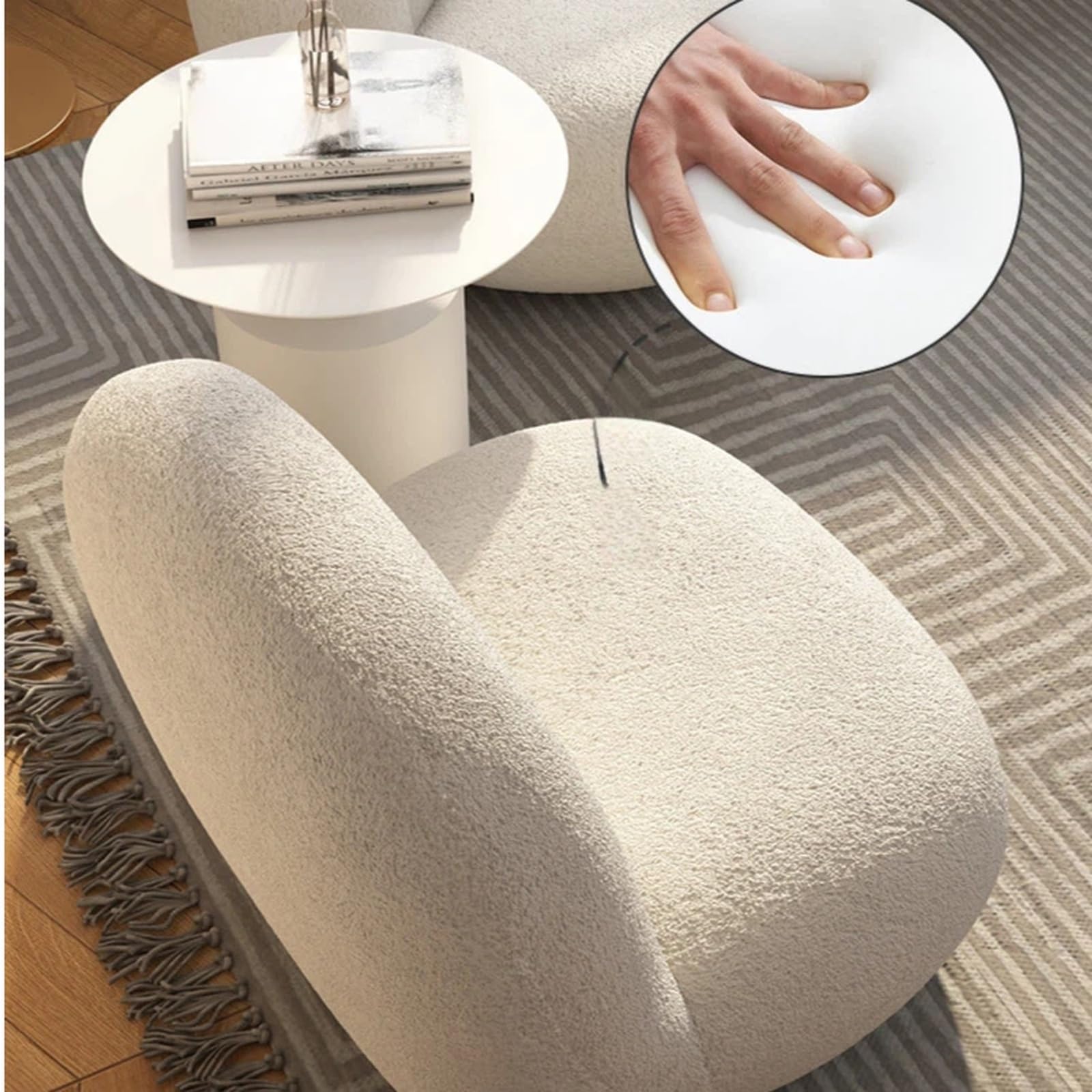 Kleines Sofa Drehbarer Lazy Sofa Einzel-Tatami-Liegestuhl mit Rückenlehne, lässiger Lounge-Sessel Einzelsofa(Pink)