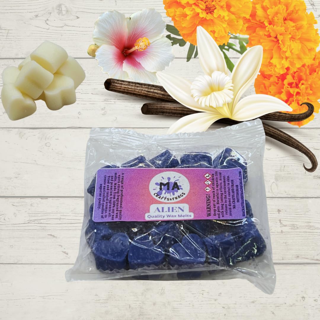 Ma Crafts&Frags Multicolour 20 X Highly Scented Wax Melts Mini Hearts Handmade, Cruelty Free, Vegan Many Fragrances (Alien)