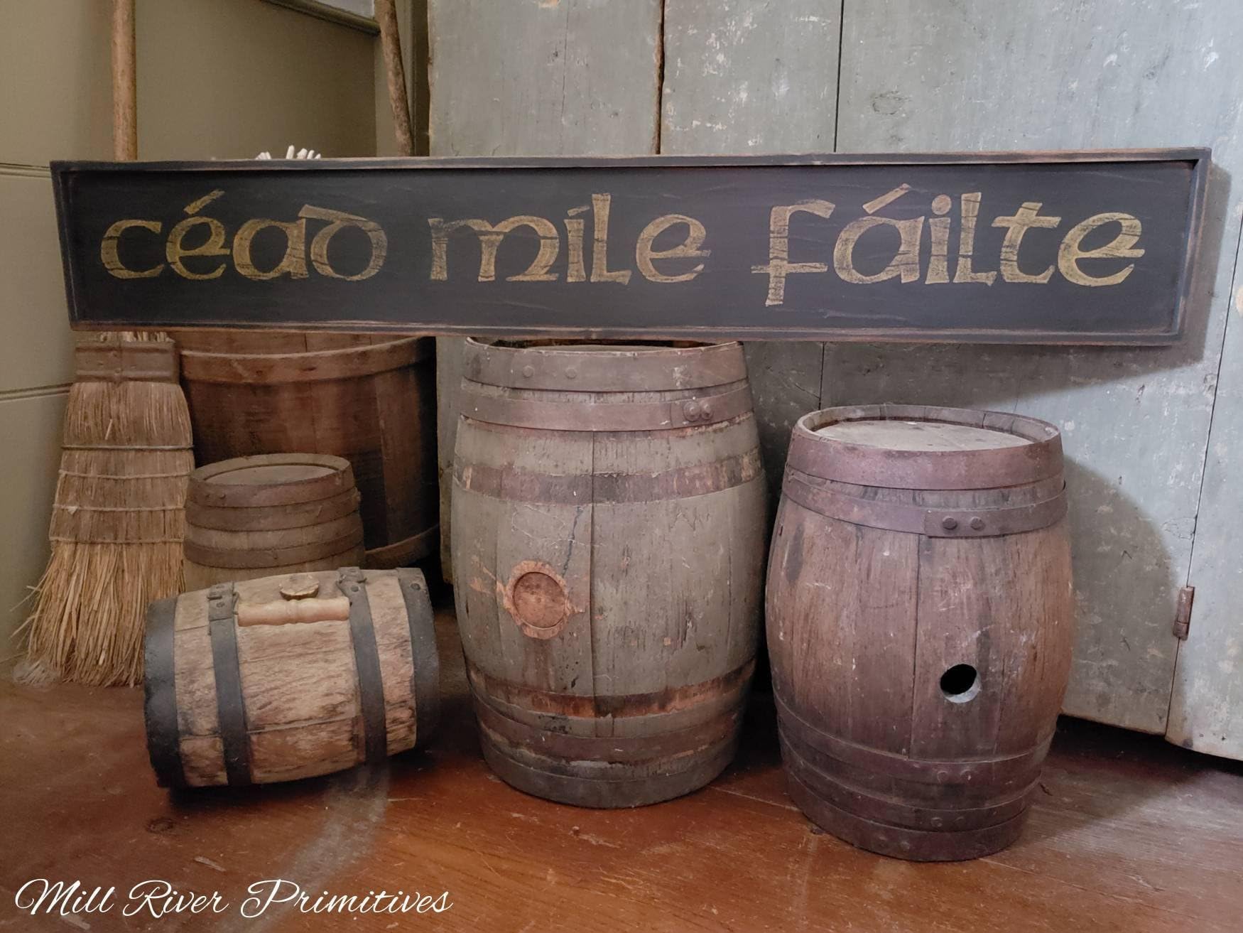 Szhmz Colour-769 Metal Signs Early Looking Long Cead Mile Failte Metalen Sign Irish Greeting Rustic Metalen Signs With Sayings 4X16 Inch