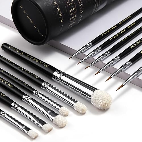 Miniature Paint Brushes Dry Brush Set, 12pcs Miniature Painting Modeling Fine Detail Paint Brush Set, Drybrush Paint Brush for Miniature, Vallejo, Model, Citadel, Figurine - 12pcs