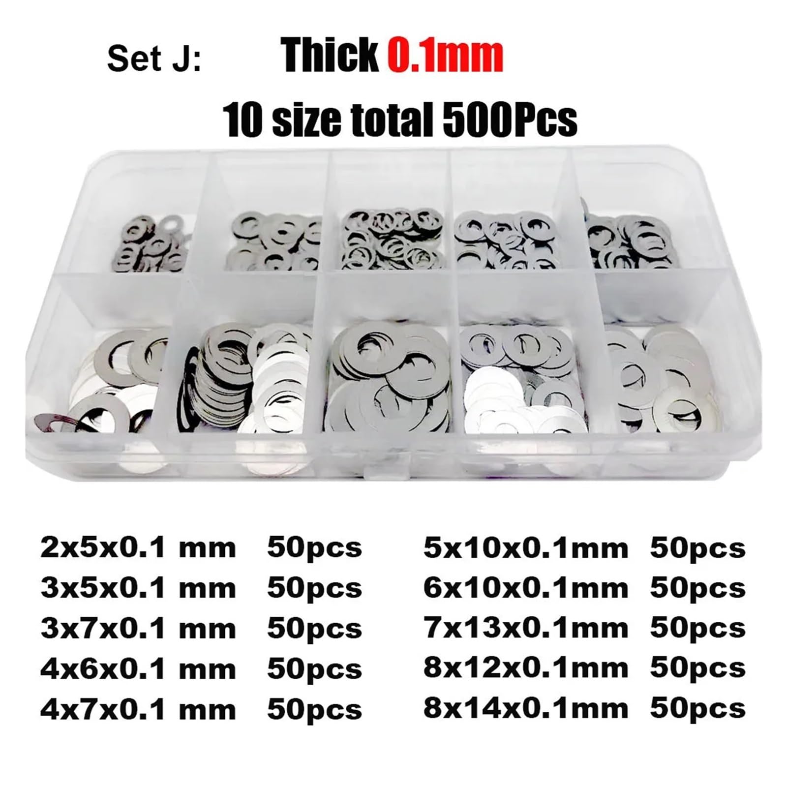 500/750/1200 pièces M2 M3 M4 M5 M6 M7 M8 304 A2 ensemble de rondelles Ultra fines en acier inoxydable cale de réglage joint uni Kit d'assortiment boîte