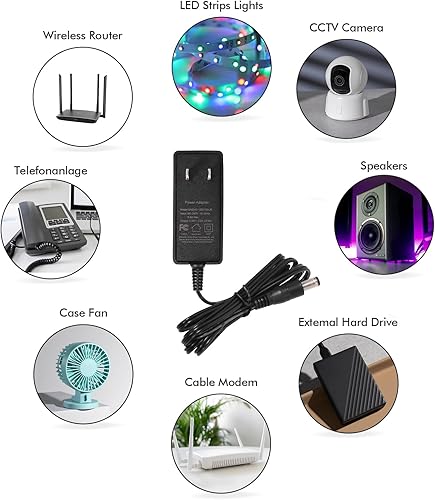 Miniatura 6 de Adaptador de CA de fuente de alimentación de 12 V 2 A transformadores de CA de 100 a 240 V a CC de 12 voltios enchufe de pared de 0083in x 0217in 12