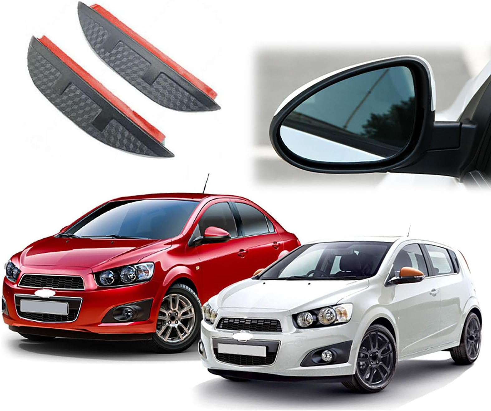 2 Pcs Car Side Mirror Rain Visor Guard, Compatible with Chevrolet AVEO 2011-2022, Waterproof Car Side Mirror Covers Exterior Accessories