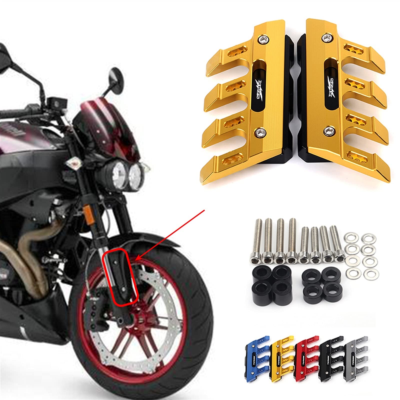 Parafango Posteriore  + Protezione Della Catena In Alluminio Anodizzato Per Honda Cb 750 Hornet 2023 2024 Ermax