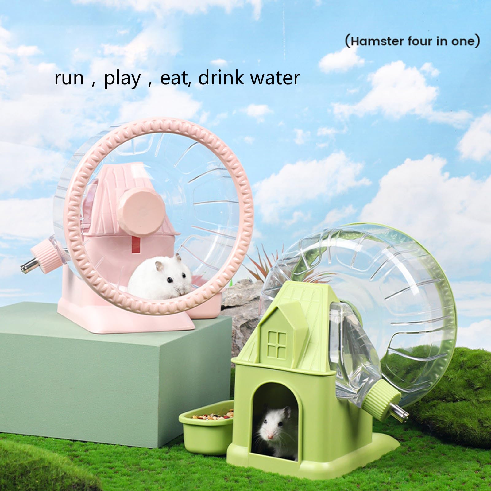 Jouet d ' Exercice pour Gerbille, Roue de Jogging rotative Transparente pour Animaux de Compagnie, pour Hamsters, gerbilles, Souris, Bol de Nourriture pour Hamster