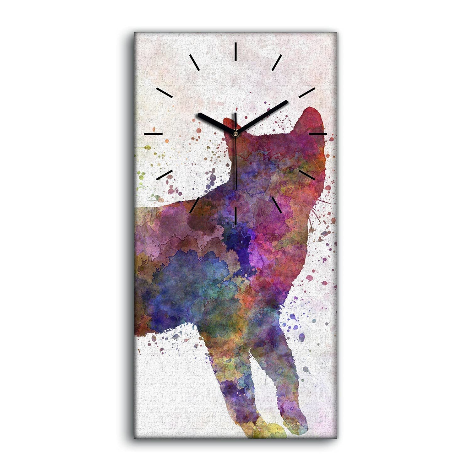 Horloge sur Toile Salon et Chambre Décoration Art Mural Chat Moderne 30x60