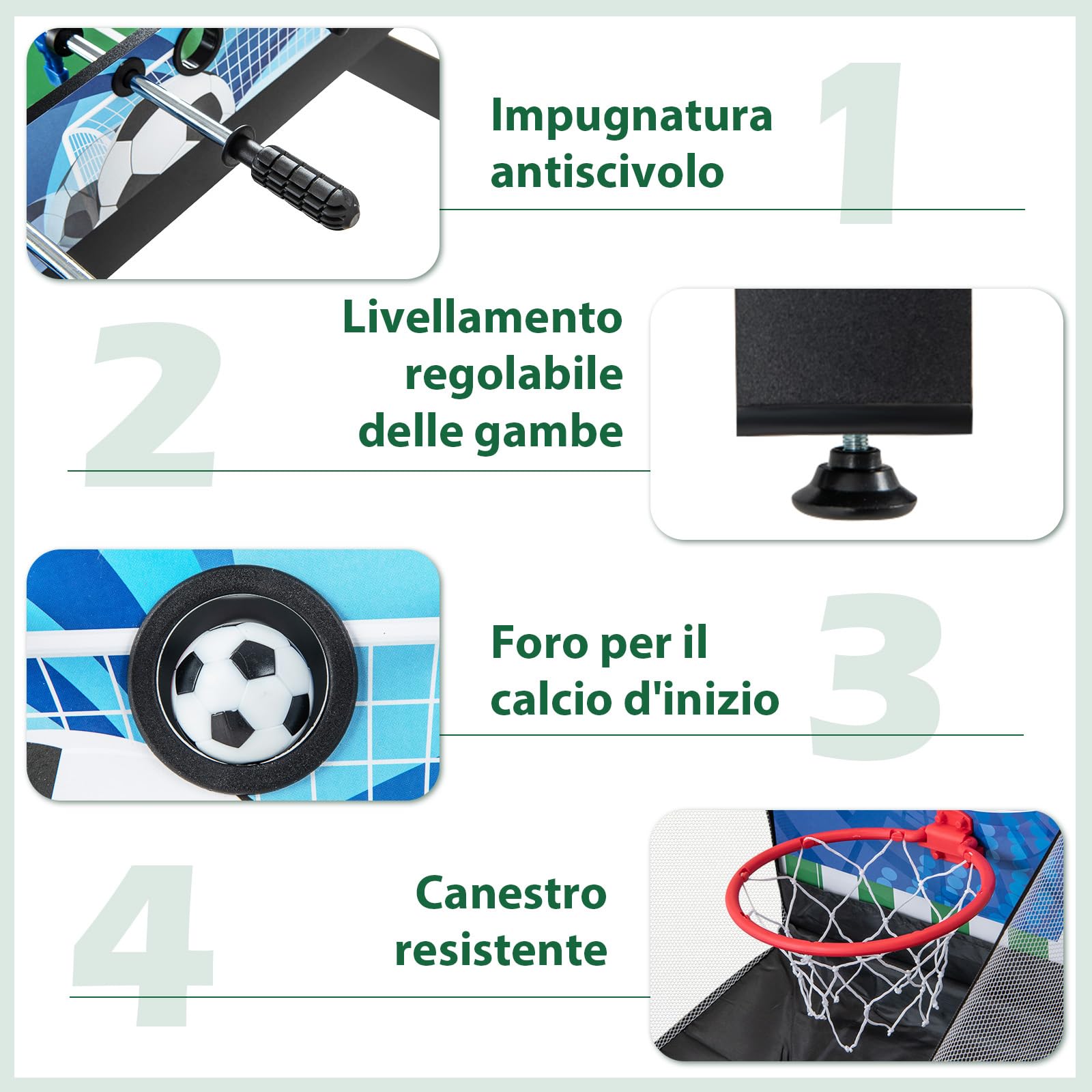 RELAX4LIFE 14 IN 1 Tavolo da Gioco Multifunzionale, Set da Tavolo Multigioco Biliardo Ping Pong Basket Calcetto Bowling Shuffleboard per Casa Ufficio Bar