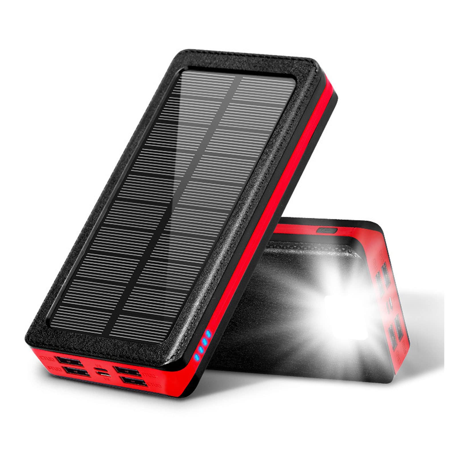 Power Bank Solare A LED, Caricabatterie For Telefono Di Grande Capacità Da 30000 MAh, Stazione Di Energia Solare Portatile Con 4 Porte USB, Power Bank A Ricarica Rapida