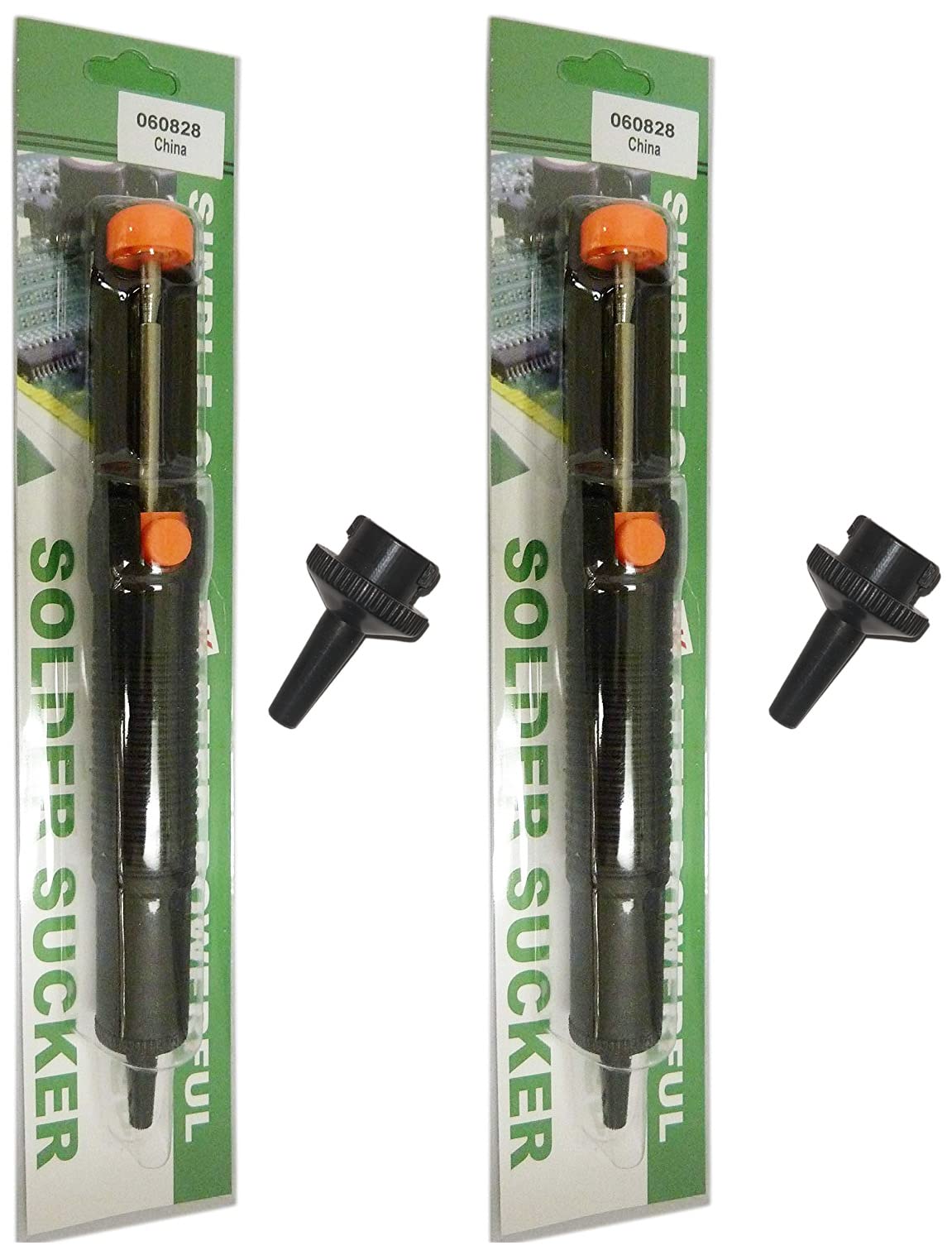 2 Pack Powerful Solder Sucker with PTFE Nozzle, ESD Safe, 7.3