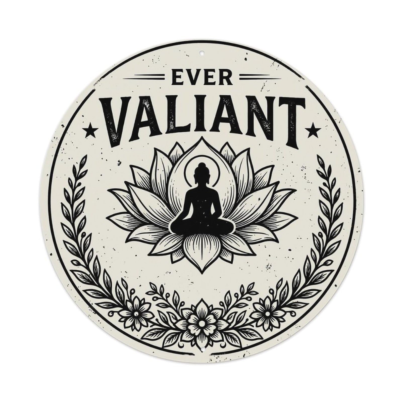 Zen Flower Meditation Den Valiant Metal Tin Sign