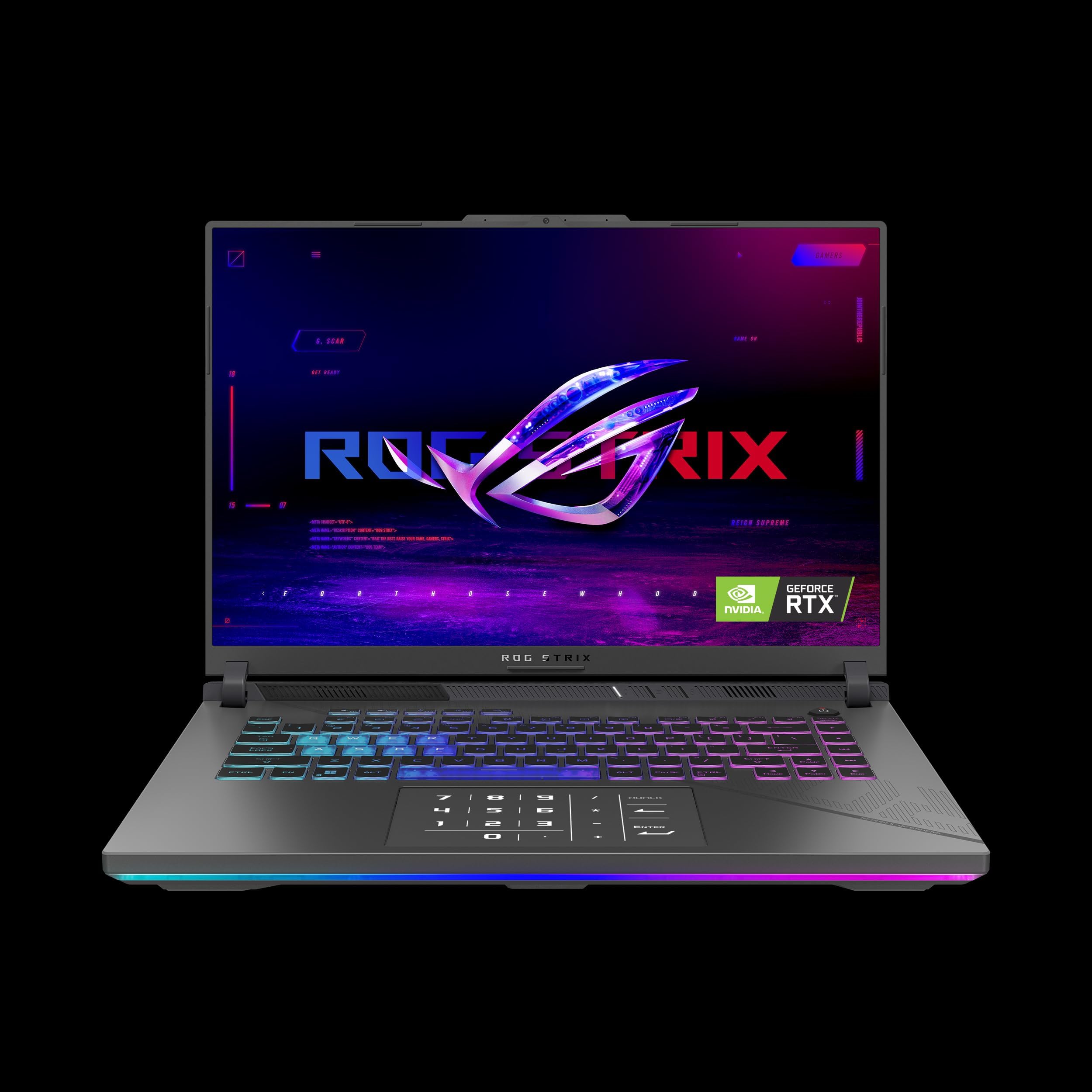 ROG Strix G16 G614JZR-I9321G Gaming 14th Gen i9-14900HX/32GB RAM/1TB SSD/NVIDIA GeForce RTX 4080 12GB/16' QHD+(2560x1600)240Hz/Windows 11 Home/Per-Key RGB -Eclipse Gray -2 Years International Warranty