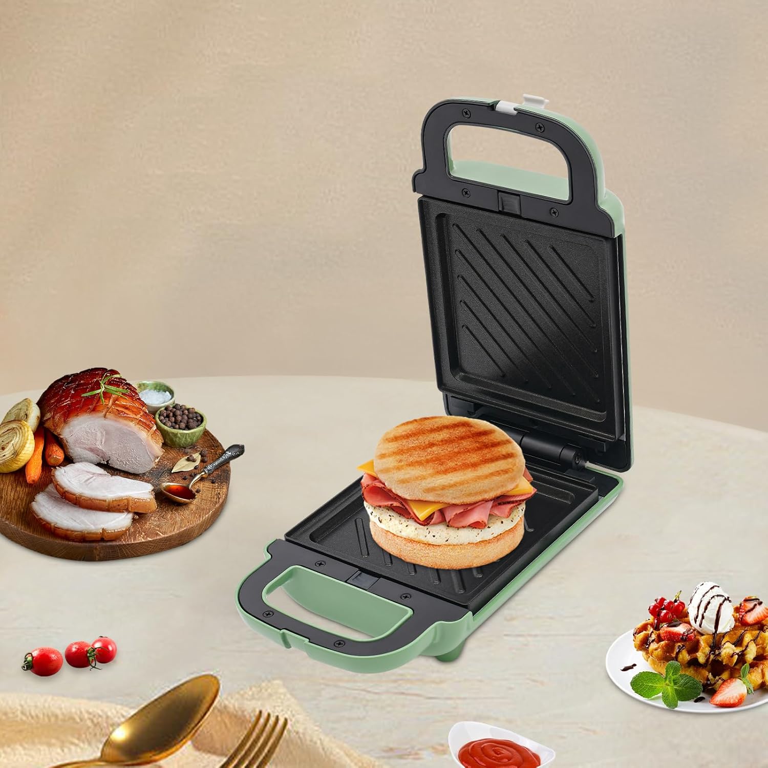 Panini Grill Press,Portable Sandwich Maker Press,Contact Grill