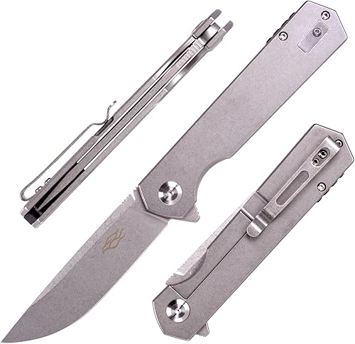 GANZO Firebird FH12-SS - Cuchillo plegable de bolsillo 60HRC D2 hoja con mango de acero para supervivencia táctica al aire libre camping EDC