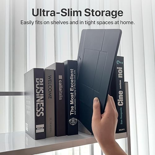 Miniatura 6 de HUANUO Soporte magnético para laptop de 10 a 17 pulgadas, elevador portátil plegable para laptop con soporte para teléfono y cojín de muñeca,