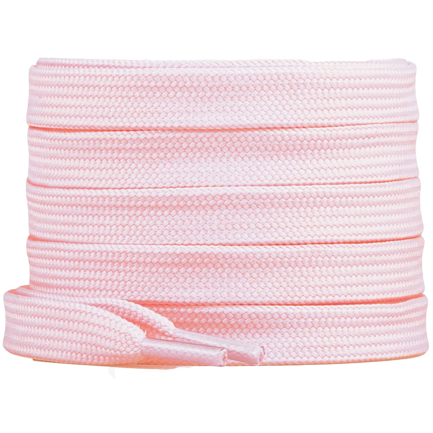 BRGUR Flat Shoelaces 8mm Wide for Athletic Running Sneakers Boot Strings Flat Shoelaces, Sakura Pink, 7 3/8 UK