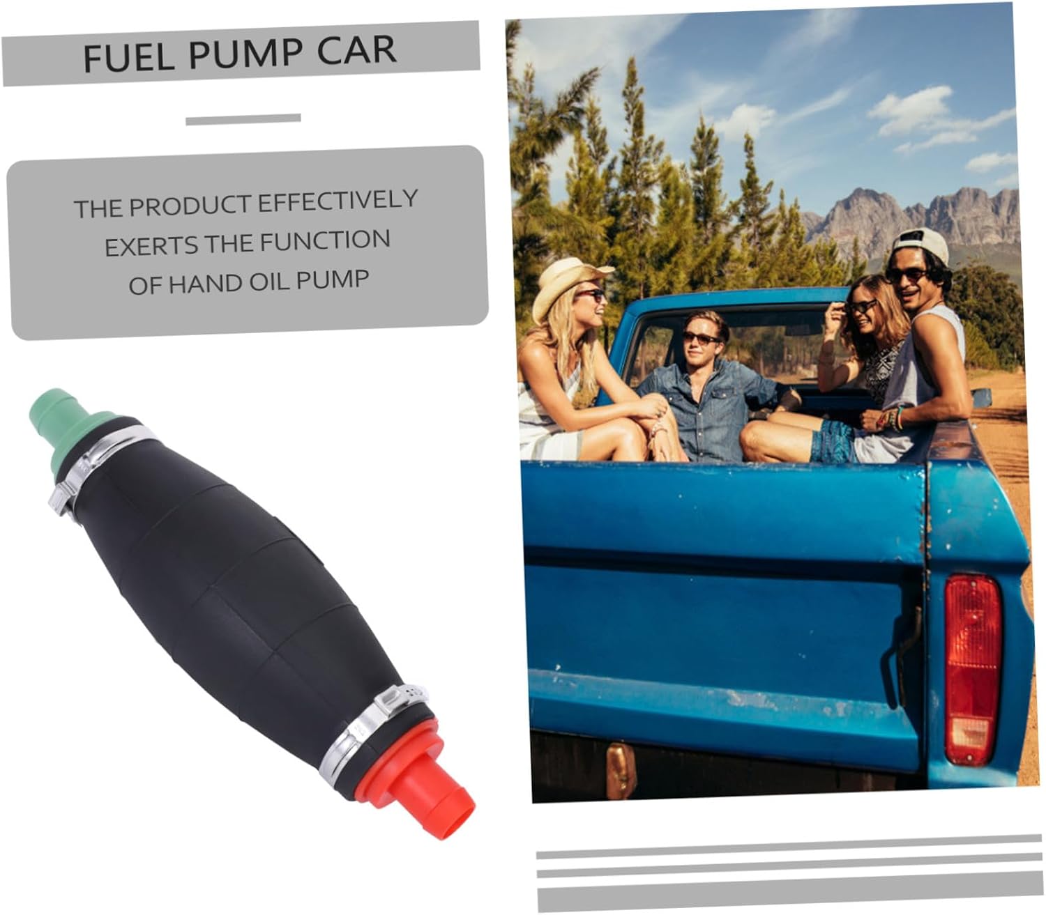 Large Rubber Hand Fuel Pump for Car Emergency Oil and Water Transfer Manual Siphon Pump Lightweight for Motorcycle Boat and Vehicle Fluid Handling