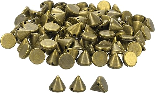 uxcell 200 tachuelas acrílicas con forma de cono de espiga, 0.316 x 0.315 pulgadas, parte trasera plana, pegamento para coser en cuentas punk, para