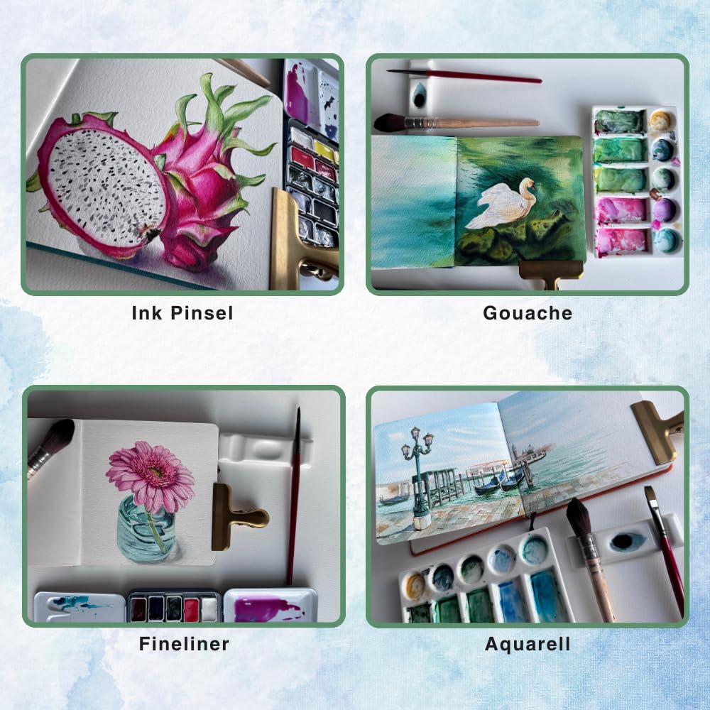 Carnet Aquarelle Tumuarta Carnet De Croquis Carré Aquarelle 63,5 Kg, 300 G/ M², Papier Coton, Presse à Froid, 48 Pages, Relié, Bloc De Papier Aquarelle Pour Une Carnet Aquarelle Voyage