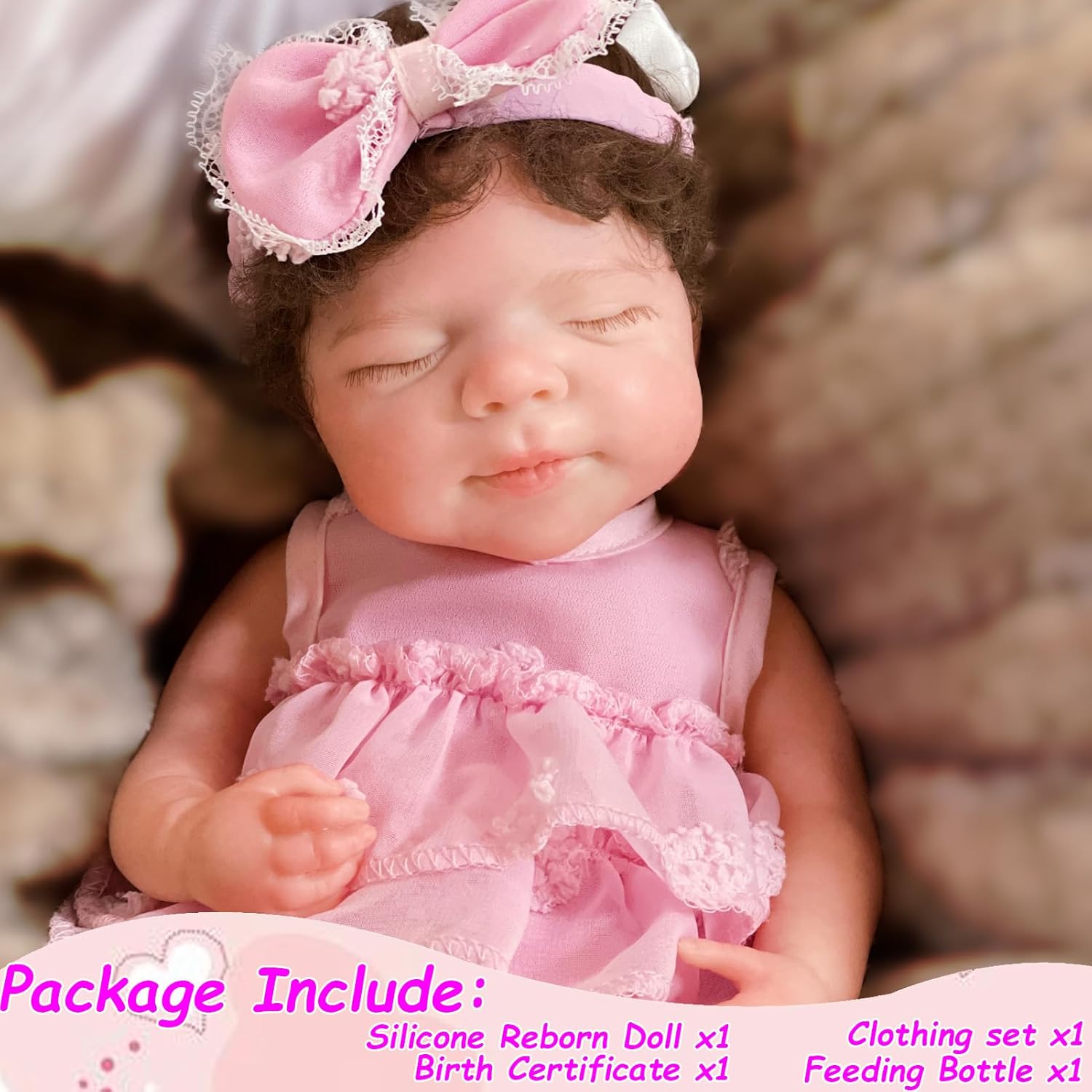 13 Inch Pascale Baby Girl Full Body Soft Silicone Reborn Baby Doll, Not Vinyl Dolls, Life Like Reborn Dolls with Hand Rooted Hair