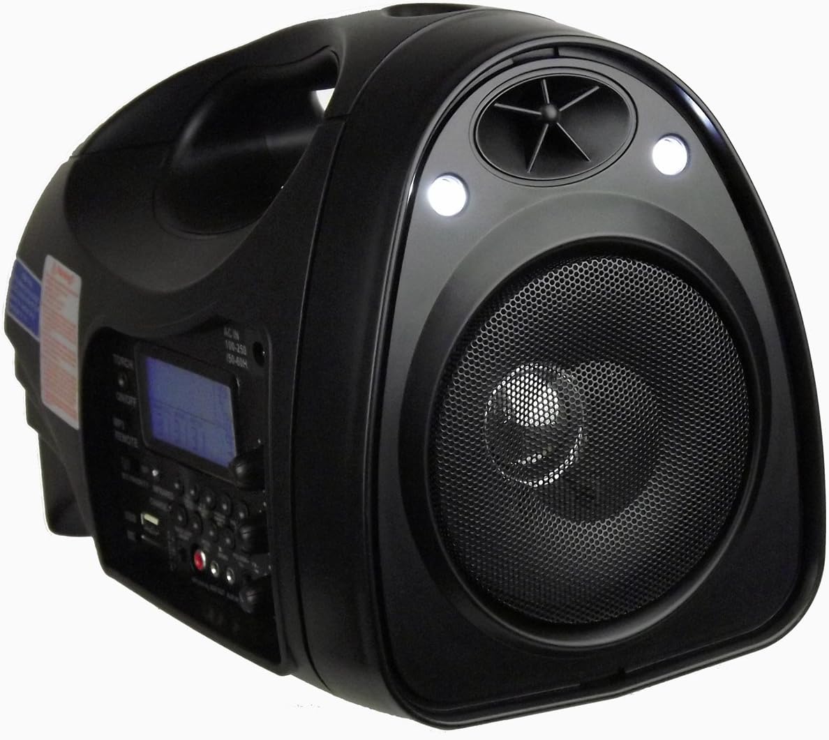 Hisonic SH-227 Rechargeable Portable PA System with Built-in Lithium Battery, 100-channel UHF Wireless Microphone, Music Player with Voice Recorder, FM Radio, 65 Watts, Color Black, Remote Control Included