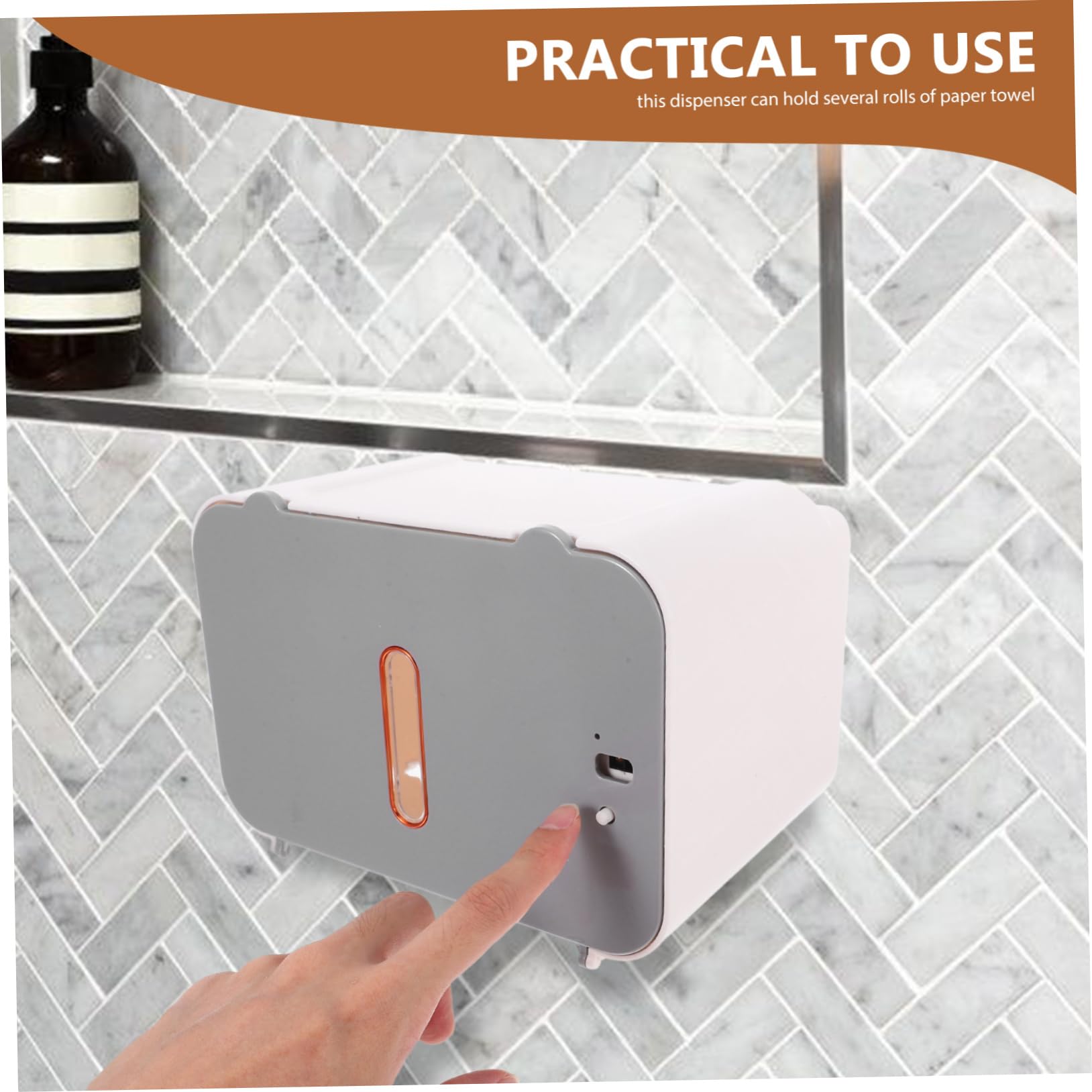 Gadpiparty Distributore Automatico di Asciugamani di Carta senza Contatto, Montaggio a Parete senza Forare, per Cucina e Bagno, in Abs e Metallo