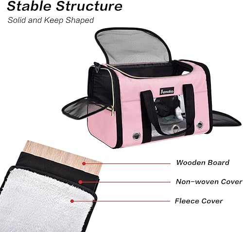 Miniatura 41 de Petmolico Transportador para gatos Bolsa para mascotas de lados suaves para gatos pequeños y medianos, cachorros, 16 libras, transportador de viaje