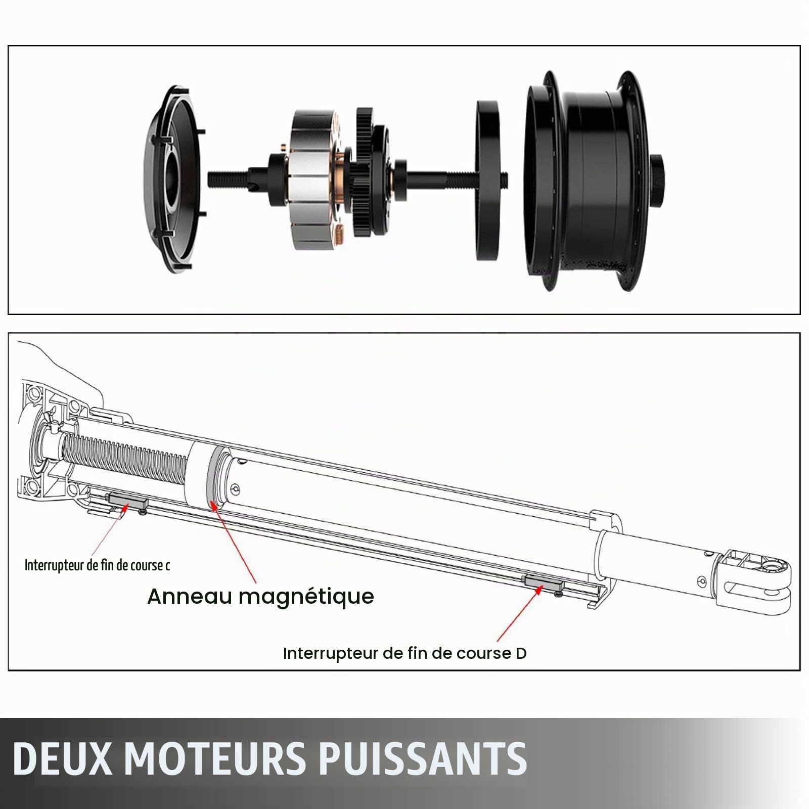 VEVOR Ouvre-porte automatique électrique, capacité 380 kg, ouvre-porte battant unique, longueur 5,5 m, vitesse 16 mm/s, 80 W, avec télécommande, opérateur de porte pour garage ferme mailles de chaîne