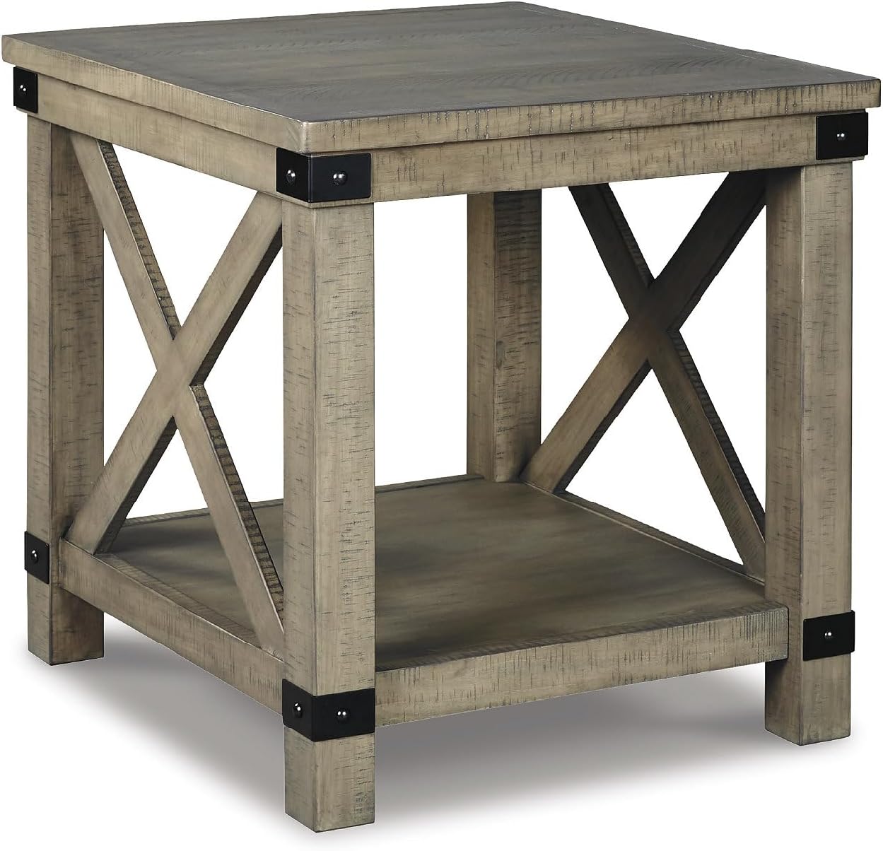 Signature Design by Ashley Aldwin Rectangular End Table, Rustic Brown