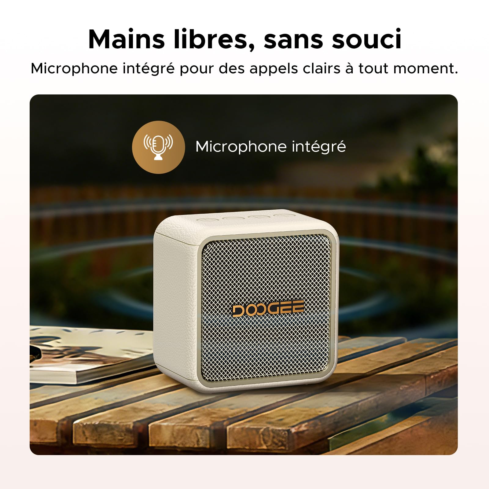 Enceinte Bluetooth Portable, Puissante Enceinte d'extérieur avec Basses Puissantes, Autonomie 16H, IP67 Etanche, Appairage TWS, USB,AUX,TF Carte, pour Fêtes, Voyage, Plage, Piscine - Blanc