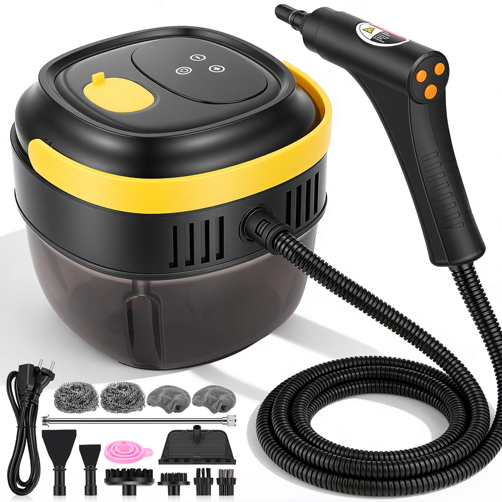 Dampfreiniger Handgerät 6-stufig einstellbar,1,7L Tank Handdampfreiniger mit Griff- und Touchscreen-Steuerung,steam cleaner mit 18 Zubehörteilen für Haushalt Küche Bad Boden Autos Fenstern