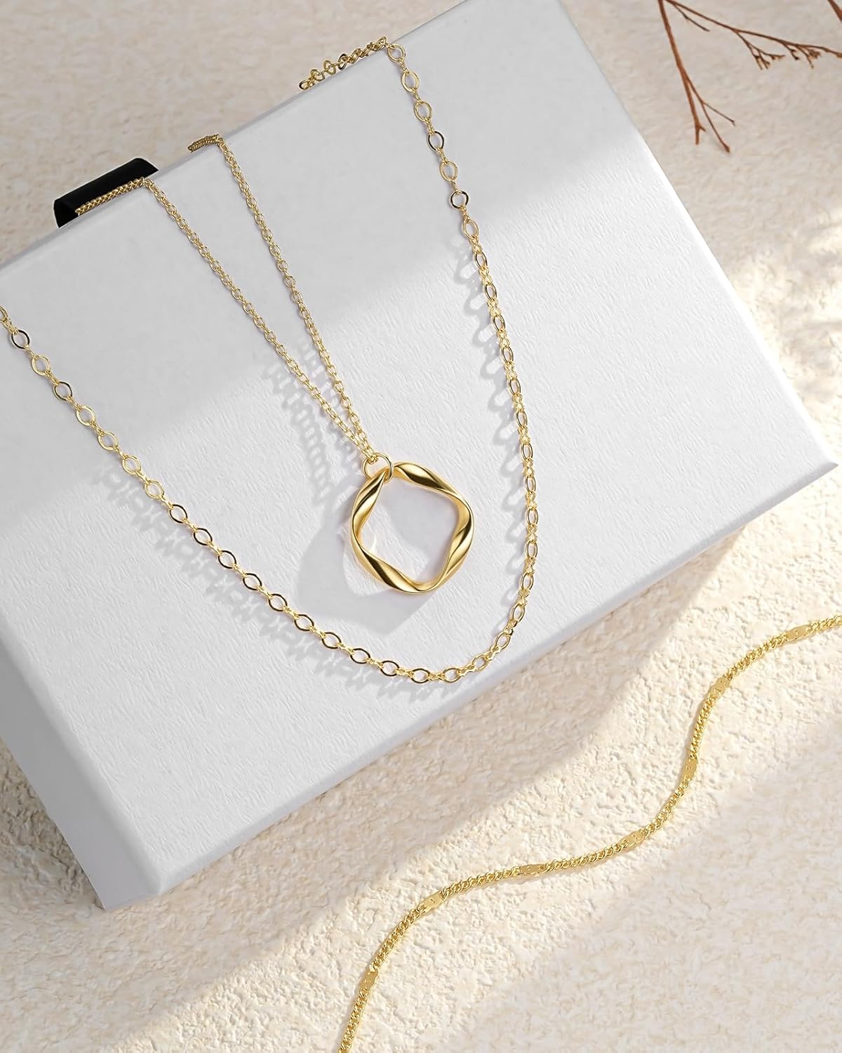 Layered Gold Necklaces for Women, Stackable 14K Gold Silver Plated Trendy Circle Paperclip Chain Pendant Choker Necklace, Jewelry Set Gifts for Women - Image 6