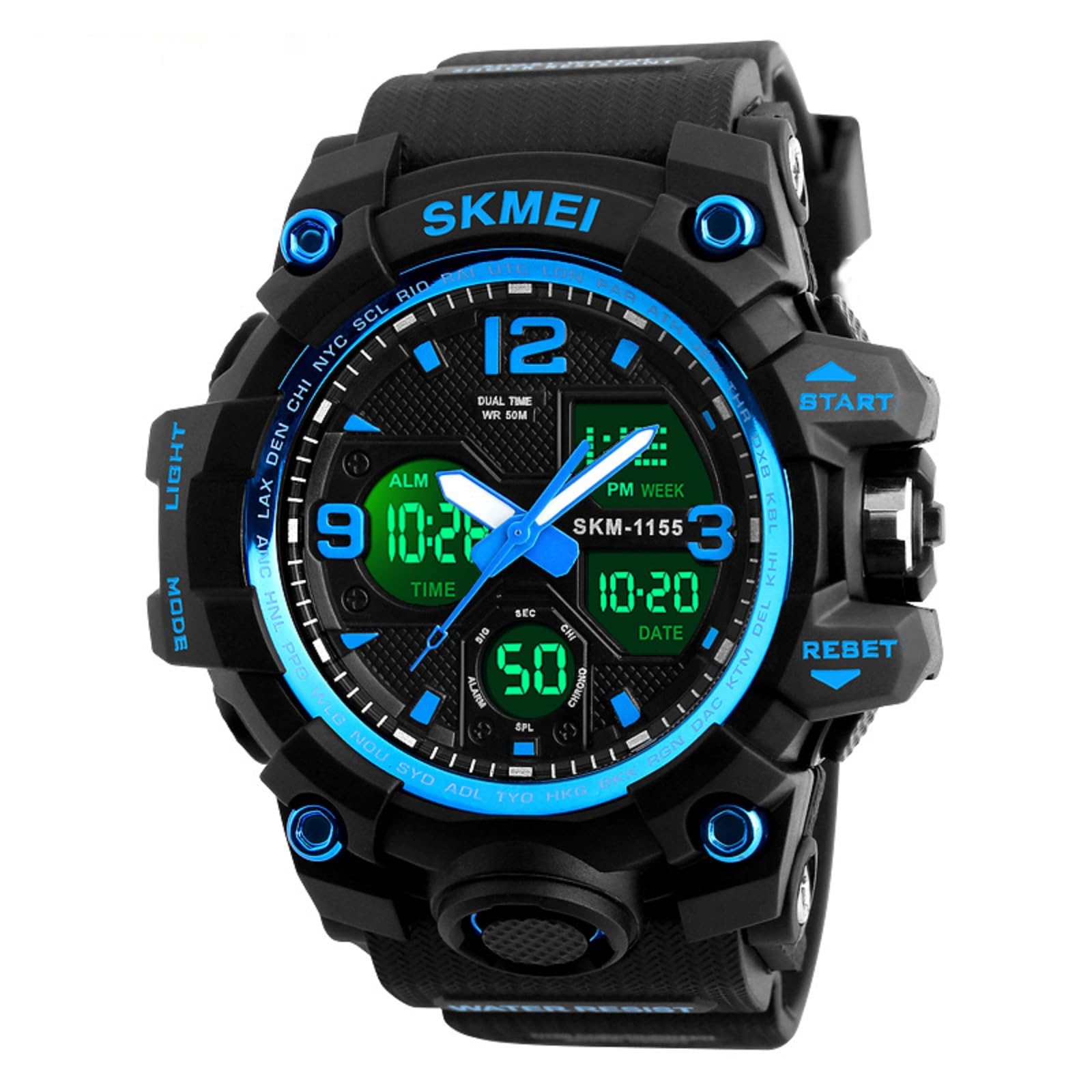 Amazon | SKMEI メンズウォッチ ミリタリー アナログ デジタル 防水