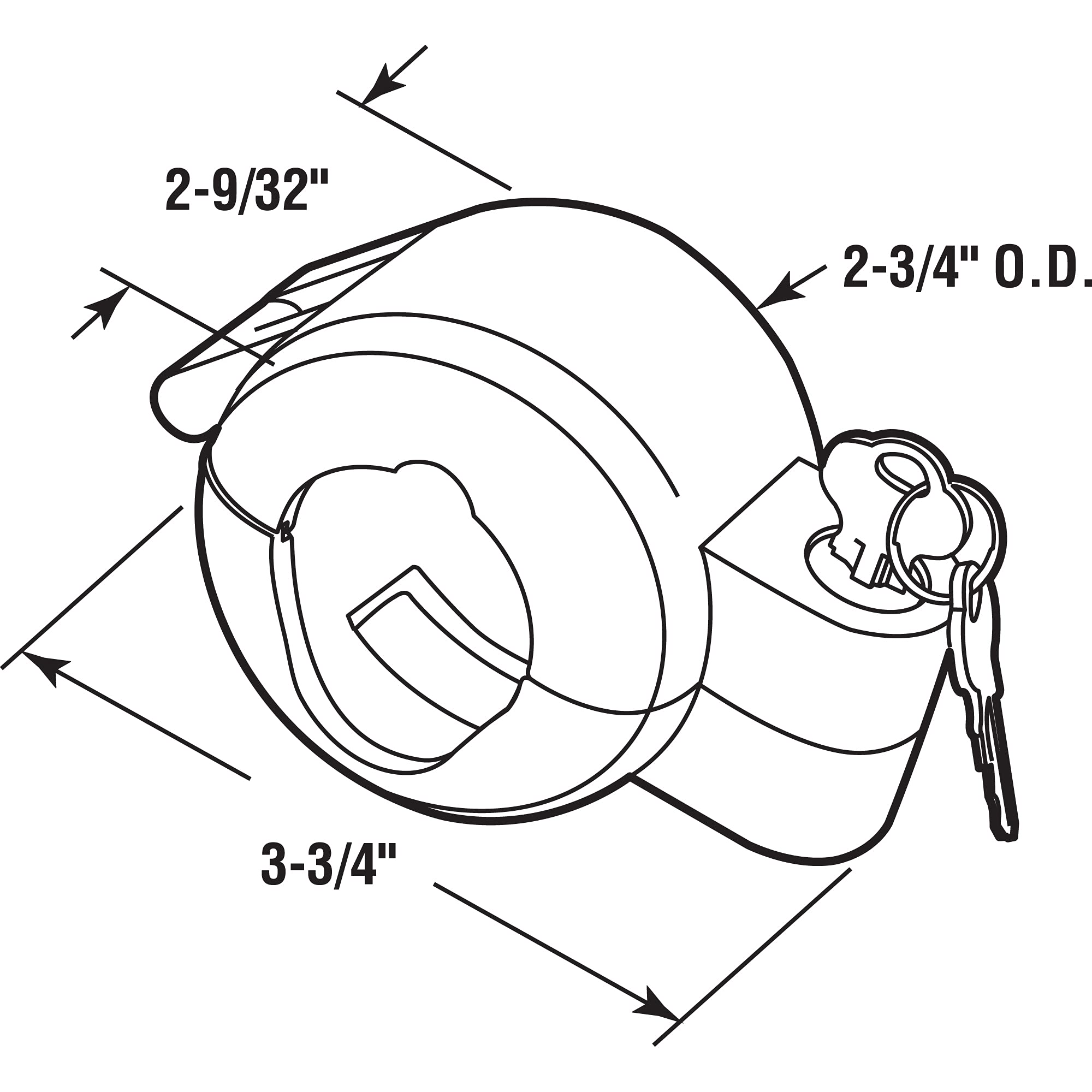 Defender Security S 4181 - Dispositivo de bloqueo de mango con llave para bloquear el acceso a la cerradura, extraíble y fácil de usar, se adapta a manijas de palanca (paquete individual)
