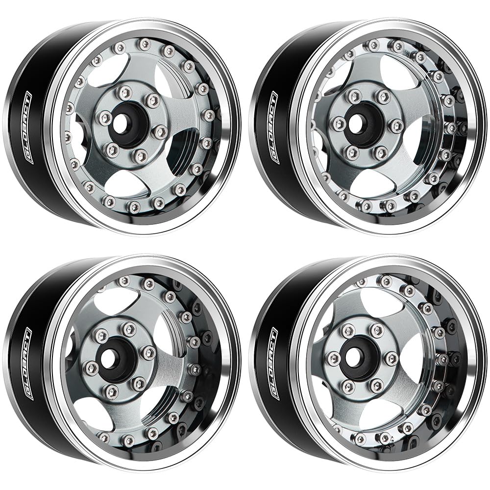 Amazon.com: GLOBACT Aluminum 1.9 Inch Beadlock Wheels Adjustable Offset ...