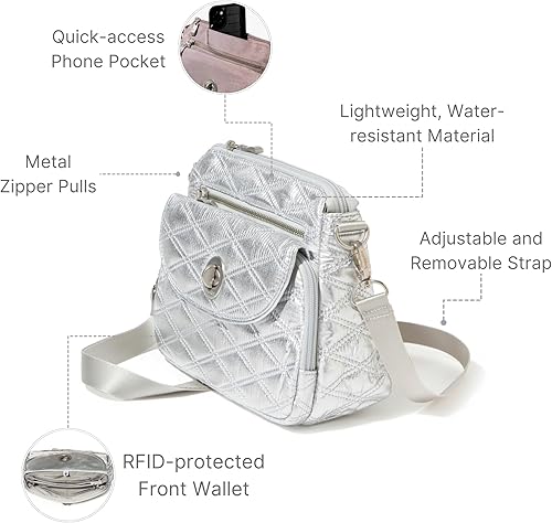 Miniatura 4 de Baggallini Calais Crossbody Bags for Women 10x7 Lightweight Water-Resistant Travel Purse, RFID & Interior Organization