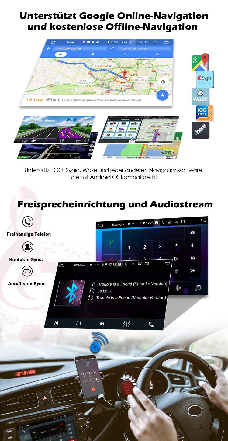 Erisin 9 Pouces 8-Core 4GO RAM+64GO ROM Android 10 Autoradio pour BMW Série 5 E39 X5 E53 M5 Soutien GPS Navigation Dab+ Écran Tactile Prise en Charge CarPlay Android Auto Bluetooth WiFi DSP FM