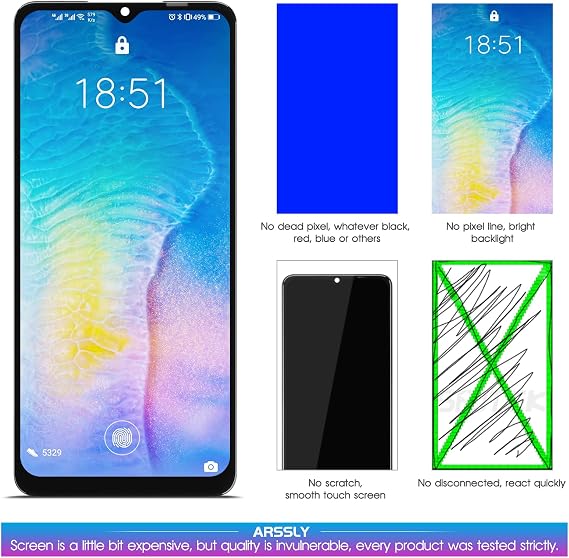 for Samsung Galaxy A12 Screen Replacement for Samsung Galaxy A12 LCD for Samsung Galaxy A12 Digitizer for SM A125F/DS SM-A125U SM-A125M/DS Display Touch Screen Assembly Repair Parts