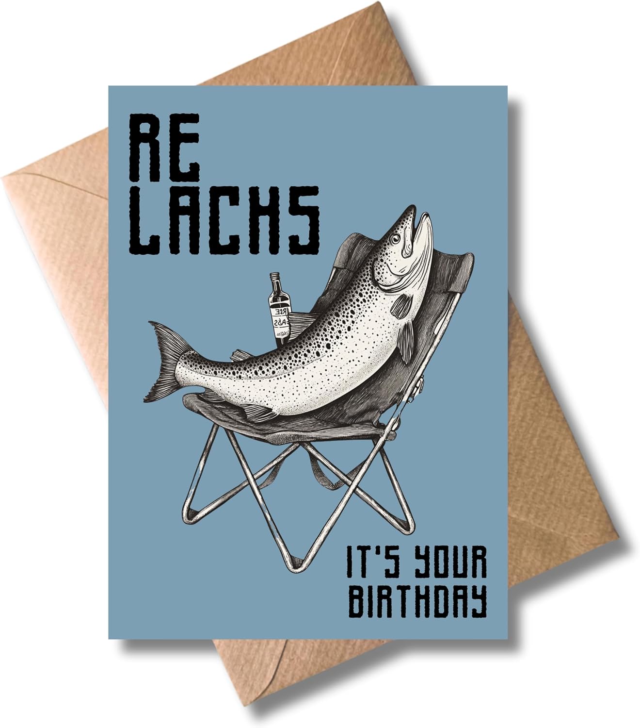 WBdesignz Funny Birthday Card ReSalmon It's Your Birthday with Envelope - Birthday Card Angler Birthday Fishing Greetings Card Fisherman Card - Funny Gift Card with Fish (DIN A6)