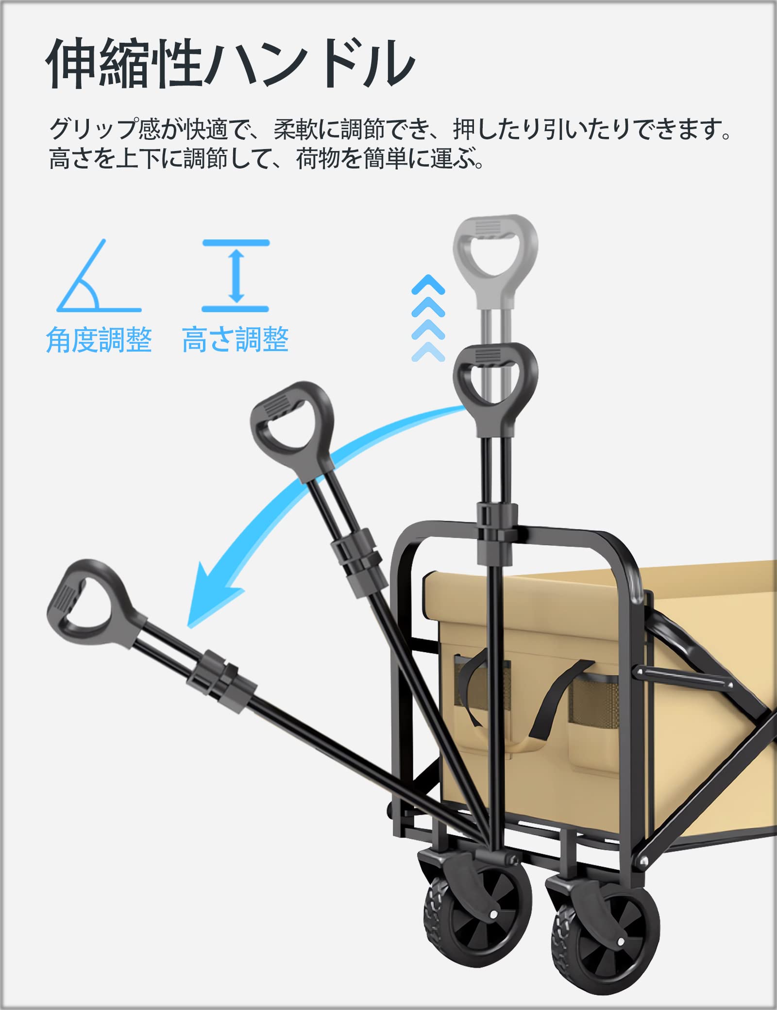 Amazon.co.jp: Aomoso キャリーワゴン折りたたみ式キャリーカート