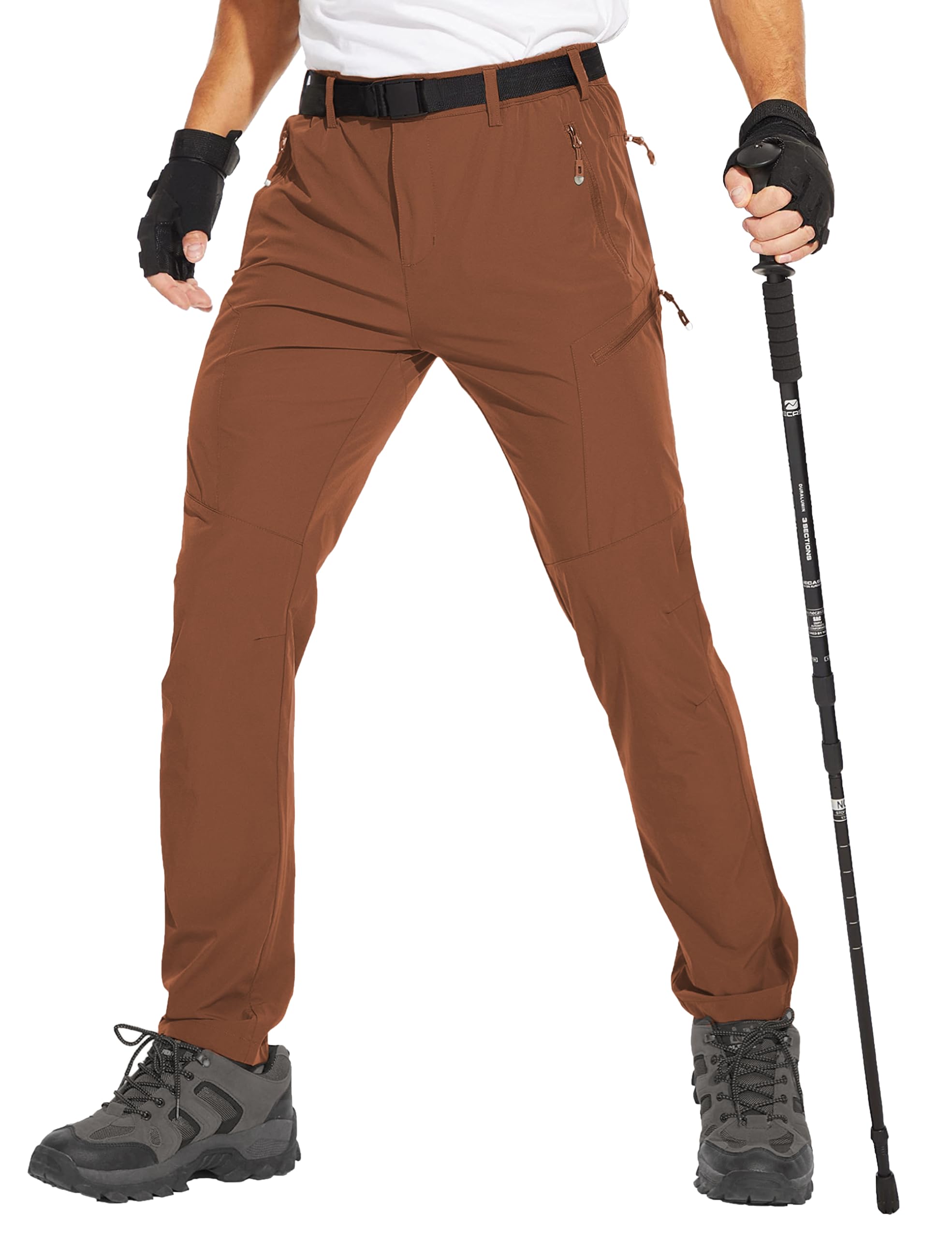 NATUVENIX Hiking Pants Men Quick Dry - Lightweight Travel Pants | Water Resistant, Breathable, 4-way Stretch Nylon-Spandex, 6 Secure Zipper Pockets for Outdoor Fishing Camping Climbing