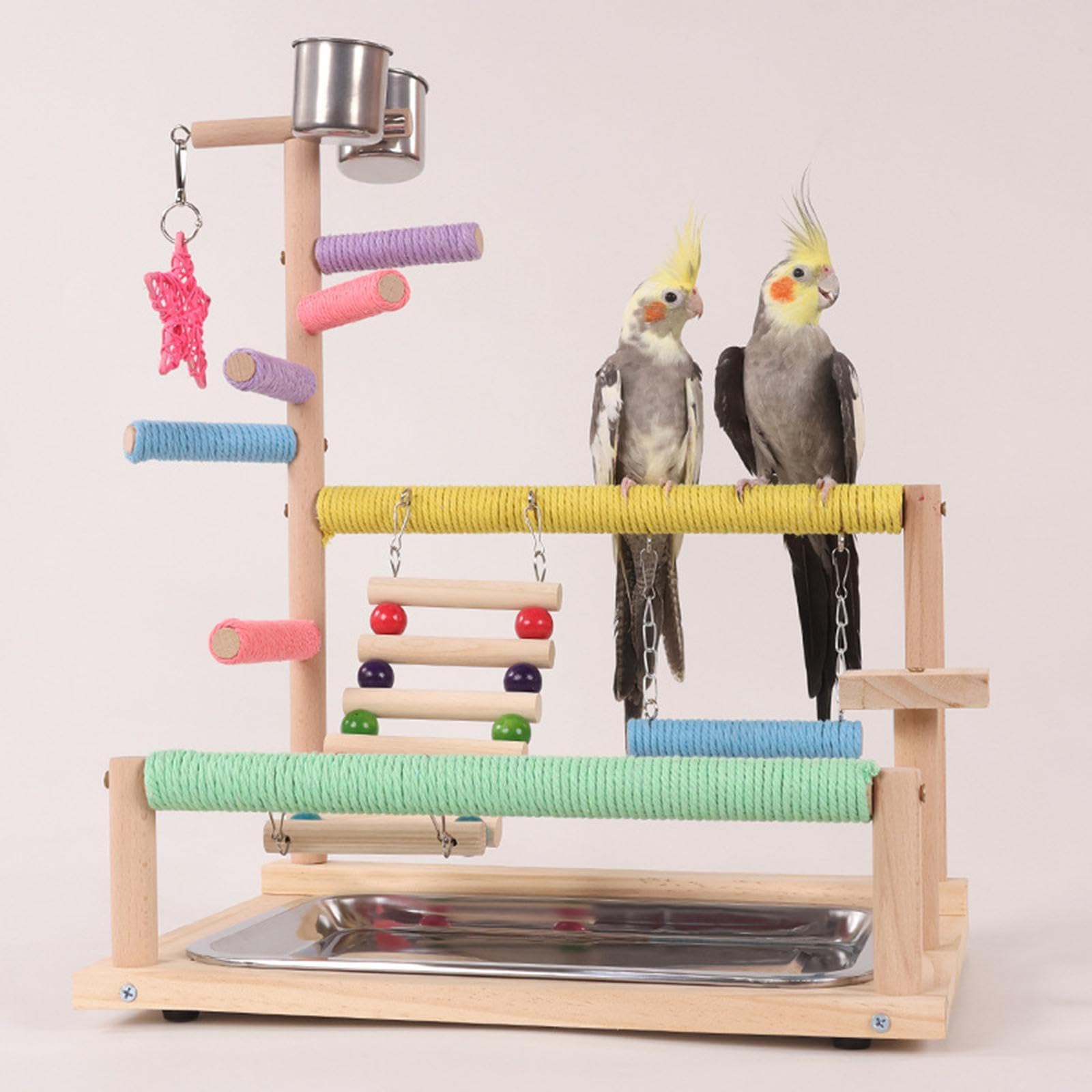 Parco Giochi per pappagalli, Supporto per Uccelli, recinto Portatile Multifunzione per Giocare con Uccelli, Supporto per pappagalli, parrocchetti,