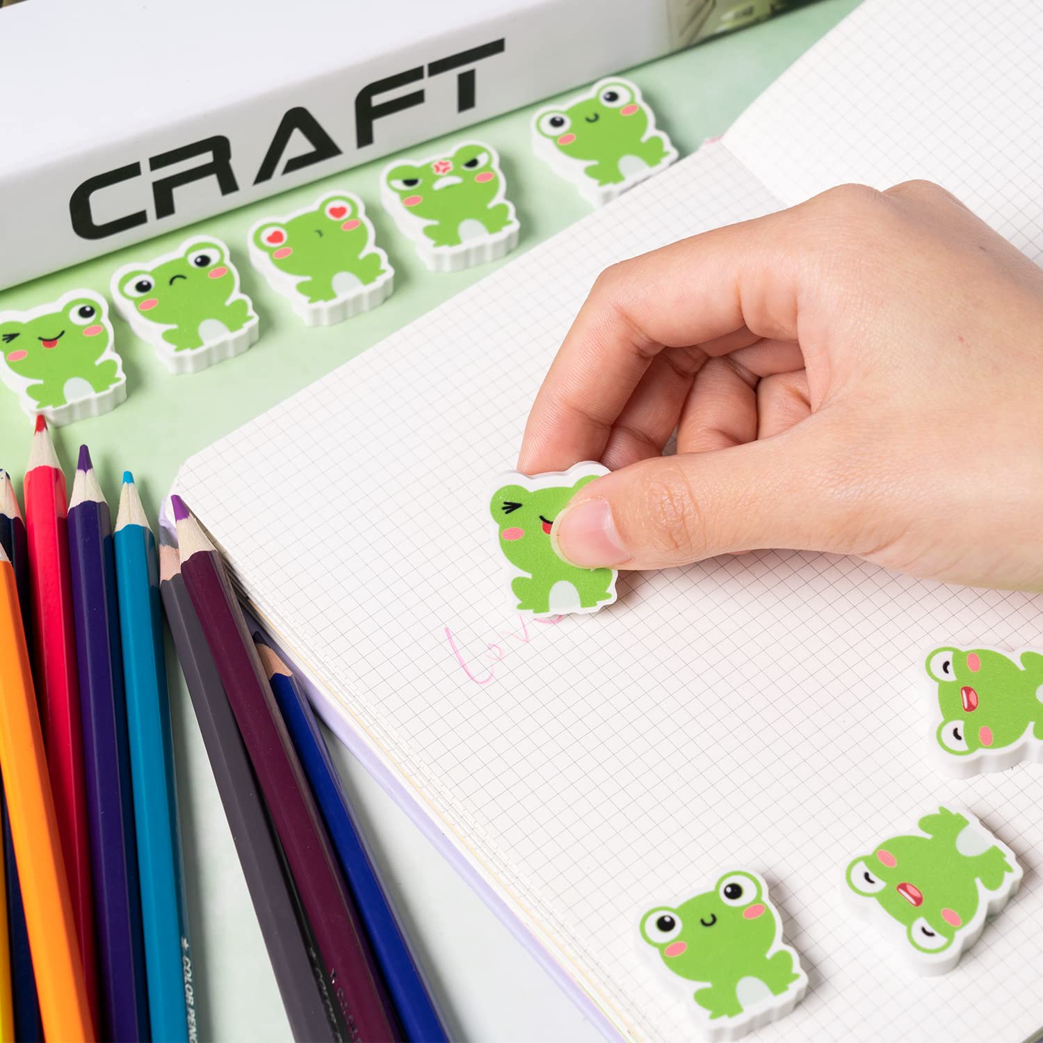 Goma De Borrar 2 Borradores Retráctiles Kawaii (Estilo Panda) - Divertidos Y Prácticos Para Escuela/Oficina Bolis Borrables Legami