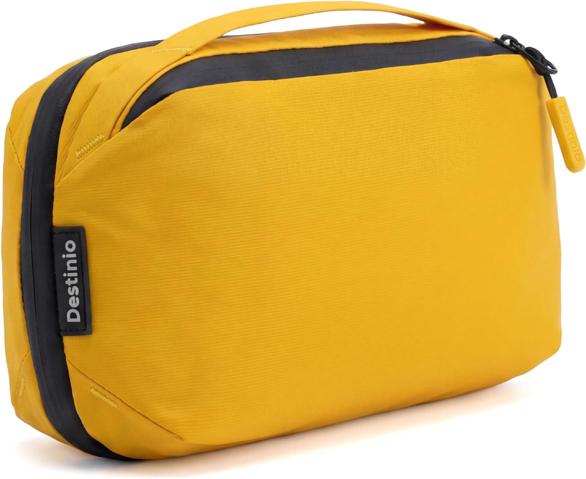 Electronic Gadget Organizer Bag - Waterproof Padded Tech Pouch for USB Cable, Travel Adapter, Laptop Mobile Charger, Power Bank, Ear Phones,Hard Disk, Digital Accessories Organiser (Yellow)