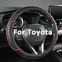 Vista 13 de Funda para Volante GIANT PANDA para Toyota, Funda para Volante de Coche Auto para Toyota Highlander Rav4 Corolla Camry, Tamaño Estándar - Negro