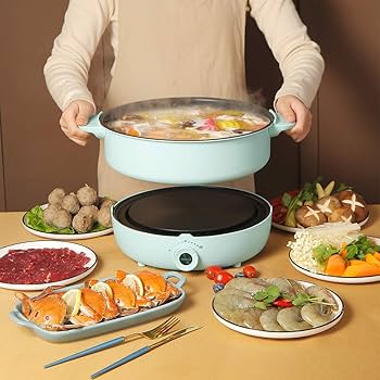 Amazon.com: Hot Pot Electric with Burner, 5.3QT Hot Pot