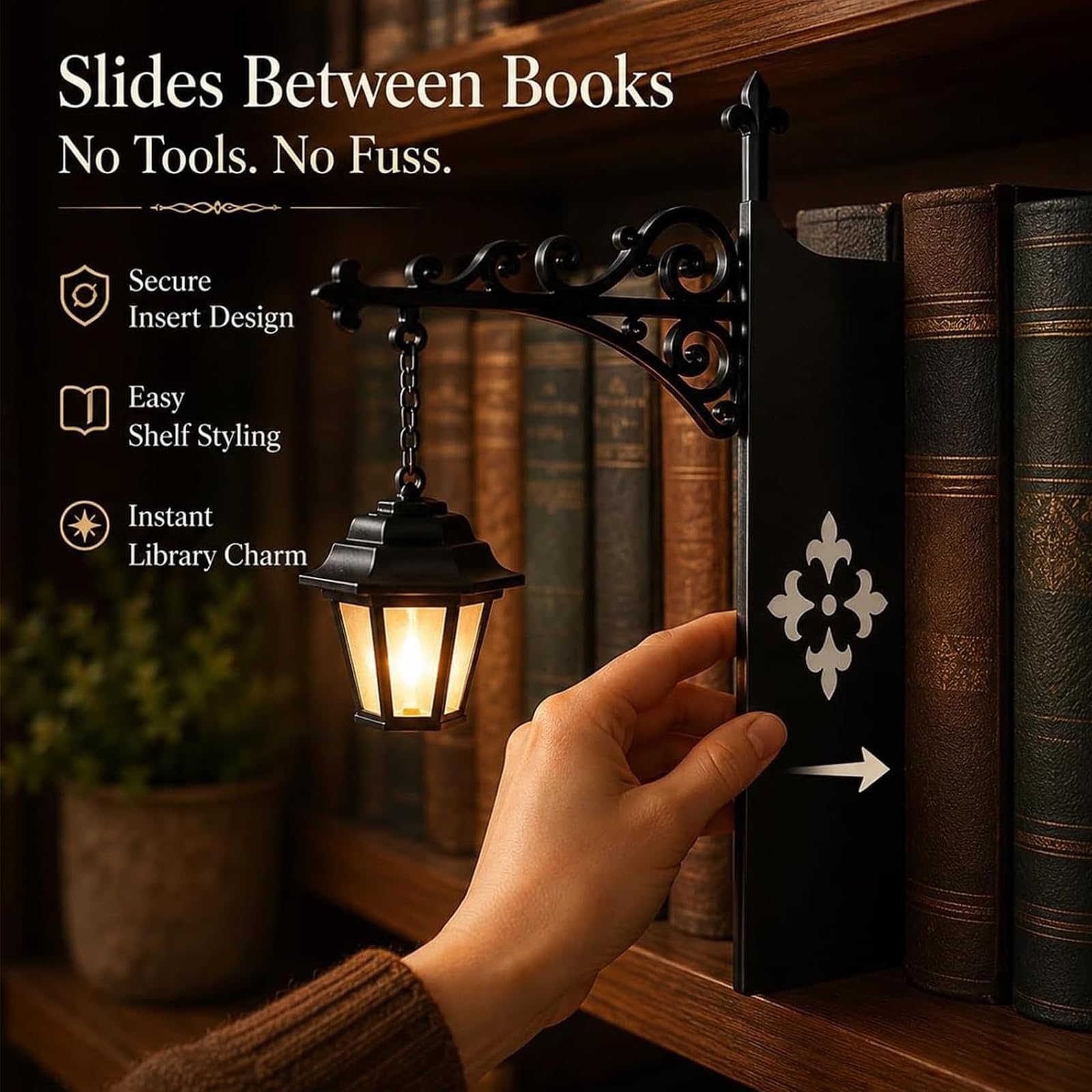 Vintage LED lampka nocna do czytania, latarnia biblioteczna-dekoracyjne oświetlenie półki na książki, miniaturowa wisząca lampa na półkę dla miłośników książek do nauki w bibliotece domowej 4pcs